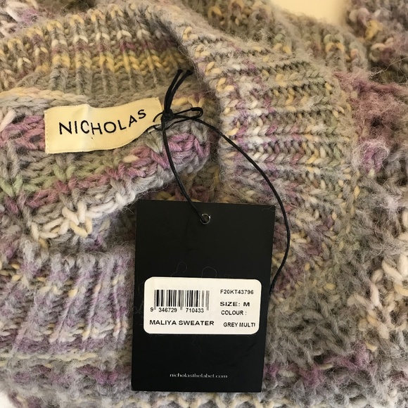 NWT NICHOLAS Maliya marled alpaca-blend sweater Medium - Picture 8 of 15